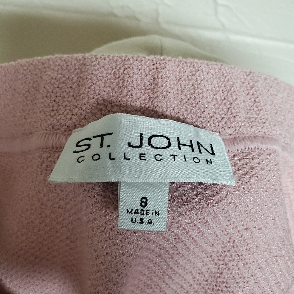 St. John Collection 3pc. Pink Tweed Jacket Suit - Picture 7 of 16